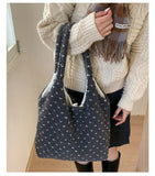 Daiiibabyyy  Korean Women Fashion Grunge Fur Bag Vintage All Match Streetwear Ins Handbags Casual Y2k Aesthetic Trendy Shoulder Underarm Bags