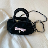Daiiibabyyy  Women's New Handbags Pearl Solid Color Fashionable Simple Versatile Sweet Cute Korean Crossbody Bags Luxury Brand Shoulder Bags