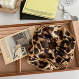 Daiiibabyyy  Women's Hair Tie Fashionable Leopard Print Large Intestine Hair Band Korean Style Scrunchies Versatile Chic Ponytail Hair Tie