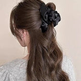 Daiiibabyyy  3PCS Women's Silk Hair Clips, Cloud Hair Clips, Large Banana Claw Clips with Secure Hold, Non-Slip Hair Clips, Hair Accessory Se