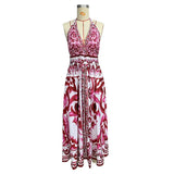 DAIIIBABYYY  -  Summer New Women's Fashion Sexy Printed Neck Medium And Long Dress