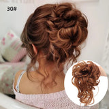 Daiiibabyyy  Synthetic Hair Bun Chignon Messy Curly Hair Band Elastic Scrunchy False Hair Pieces For Women Hairpins Black Brown