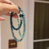 DAIIIBABYYY  -  Blue Glass Bead Bracelet Women's Fashion Jewelry Bohemian Style Accents