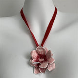 DAIIIBABYYY  -  New Colorful Enamel Drop Glaze Flower Necklace For Women Lace-up Necklace Personality Romantic Jewelry