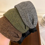 Daiiibabyyy  Vintage Striped Headband Women Wide-Brimmed Multi-Functional Hair Hoop with Teeth Versatile Fashion Hair Accessories for Party