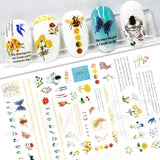 Daiiibabyyy 1pcs 3D Sunflower Nail Stickers Rose Florals Water Transfer Decals Nail Art Sliders Decorations Manicure Wraps Accessories