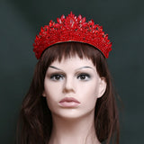 Daiiibabyyy  Baroque Handmade Pink Crystal Bead Rhinestone Tiaras Headdress Pageant Miss Party Wedding Crowns Jewelry Hair Accessories