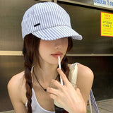 DAIIIBABYYY  -  Retro Japanese Simple Casual Striped Baseball Cap Men's and Women's Spring and Summer Literary Breathable Sunshade Sun Hat