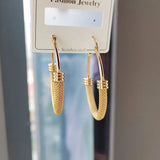 Daiiibabyyy  Vintage Metal Oval Earrings For Women Simple Geometric Circle Pendant Earrings Casual Daily Party Jewelry Accessrise Gifts