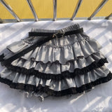 DAIIIBABYYY  -  Y2k Aesthetic A-line Pleated Mini Skirt Ruffled Patchwork Sweet Women Skirts High Waist Slim Streetwear Grunge Faldas Harajuku