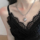 Daiiibabyyy  New Korean Butterfly Choker Necklace For Women Ladies Exquisite Love Heart Clavicle Chain Necklace Jewelry Gift