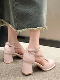DAIIIBABYYY  -  Lolita Kawaii Mary Janes Shoes Women Sweet Round Toe Vintage Pumps Shoes Female Pure Colour Fashion Causal Shoes Summer New