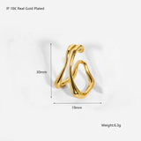 DAIIIBABYYY  -  INS Trendy Plated Stainless Steel Geometric Ear Clips Cuff Statement Golden Metal Non Piercing Ear Clip Jewelry Gift