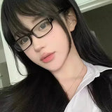 DAIIIBABYYY  -  Japanese Korean Small Square Frame Glasses Women Retro Harajuku Eyeglasses Clear Reading Spectacle Blue Light Blocking Eyewears
