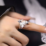 Daiiibabyyy Vintage Dark Dragon Opening Rings for Men Women Cute Animal Silver Color Metal Punk Fashion Finger Ring Fashion Jewelry Party