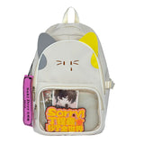 Daiiibabyyy  Cute Hit Color Cat Embroidery Ita Mochila High Capacity Mochilas Student Backpack School Bag Transparent Bags for Woman