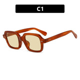 Daiiibabyyy  Fashion Small Round Sunglasses Women Retro Clear Ocean Lens Shades Eyewear Men Rivets Punk Sun Glasses UV400 Eyeglasses