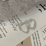 Daiiibabyyy  Hollow Out Heart-Shaped Zircon Ring Colorful Zircon Metal Simple Earrings Unique Ferris Wheel Design Women's Jewelry Earrings