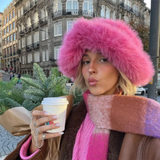 Daiiibabyyy  New autumn and winter plush imitation fox fur basin hat ski hat fisherman hat warm fur furry imitation fur women's hat