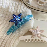 Daiiibabyyy  1pc New ocean series starfish hair clip with elegant temperament, shark clip, hair catcher at the back of the head