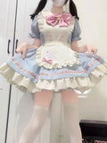 Daiiibabyyy  Uniform Cute OP Dog Short Maid Lolita Dress Apron Short Skirt Lolita Princess Big Skirt  women wedding dresses