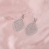 DAIIIBABYYY  -  Irregular Spiral Swirl Drop Earrings Women Gold Color Stainless Steel Geometric Earring Trend Jewelry Gift Wholesale