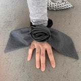 Daiiibabyyy  Gray Striped Square Scarf Bow Flower Hair Ring Simple Advanced Ladies Elegant Hair Accessories INS Fashion Hair Clip