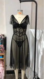 Daiiibabyyy  Beauty Back Nightgowns Women Sleepwear Sexy Lingerie V-neck Suspender Nightdress Female Slim Waist Thin with Chest Pad Nighties