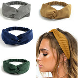DAIIIBABYYY  -  Cross Turban Solid Headbands for Women Twist Knotted Boho Suede Hair Bands For Girls Sweet Bow Headwrap Vintage Hair Accessories