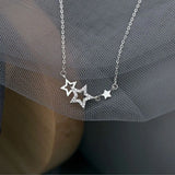 DAIIIBABYYY  -  Party Sweet Temperament For Girls Crystal Adjustable Korean Chain Necklaces Star Pendant Neck Jewelry Woman Clavicle Choker