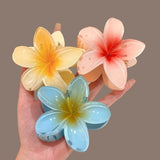 Daiiibabyyy  Bohemian Flower Hair Claw Clip For Women Sweet Floral Hair Claws Crab Clamp Barrettes Hawaiian Headwear Beach Accessories Girl