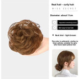 DAIIIBABYYY  -  Women's Low Bun Hair Wig Fake Hair Circle Twist Hair Pack Ancient Style Flower Bud Fluffy Hair Extension Real Human Hair