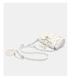 Daiiibabyyy  Elegant Pink Bow Rhinestone Underarm Bag Sweet Lolita Pleated Shoulder Bags Portable Bow Handle Handbag Cute Ita Purse Trendy