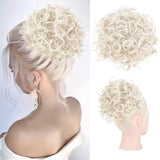 Daiiibabyyy  Messy Curly Hair Bun Ponytail Extensions Wig Synthetic Curly Wavy Hair Ponytail with Drawstring&Combs for Women Daily Party Wear