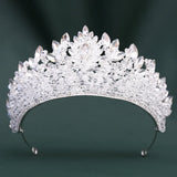 Daiiibabyyy  Baroque Handmade Pink Crystal Bead Rhinestone Tiaras Headdress Pageant Miss Party Wedding Crowns Jewelry Hair Accessories