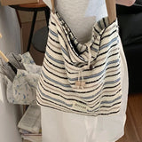 Daiiibabyyy  Contrast Color Striped Simple Grunge Shoulder Bags Sweet Y2k Aesthetic Casual Handbags All Match Chic Women Fashion Underarm Bag