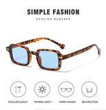 Daiiibabyyy  Retro Rice Nail Small Frame Square Sunglasses New Women Glasses Fashionable Men Simple High-End Glasses