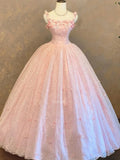 Daiiibabyyy  Spaghetti Straps Party Dresses 15 Quinceanera Dresses Sweet Flower Ball Gown 15 Year Old Dresses for Quinceanera Customized
