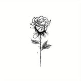 Daiiibabyyy  1pc Flower Patterned Herbal Tattoo Sticker, Symbolizing Noble and Beautiful Flower Arm Tattoos, Waterproof