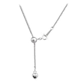 Daiiibabyyy S925 Sterling Silver Adjustable Pull Type Snake Chain Choker Necklace Simple Heart-Shaped Pendant Women's Gift Boutique Jewelry