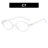 Daiiibabyyy  Oval Small Frame Retro Female Korean Plain Glasses Anti-blue Light Eyeglasses Eye Protection Ladies Optical Spectacle Eyeglass