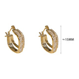 Daiiibabyyy  Silver Zircon Square 18K Gold Hoop Earrings for Women Trendy Geometric Fine Jewelry Light Luxury Accessories