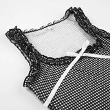 DAIIIBABYYY  -  Women's New Summer Pullovers Square Collar Bow Plaid Spliced Floral Fashion Sweet Fresh Slim Sleeveless Vests Comfortable Tops