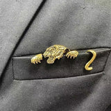 Daiiibabyyy  Exquisite Creative Crocodile Tiger Octopus Animal Brooches for Men Women Tradition Retro Gentleman Suit Coat Neckline Jewelry