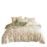 DAIIIBABYYY  -  New Little Fresh Pure Cotton Four Piece Set with 40 Thread Count All Cotton Bedding Ins Bed Sheet and Quilt Set with 4