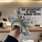 Daiiibabyyy  1pc Korean style design blue cake headband, small, fresh, quick drying double-layer hair tie, large intestine headband