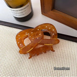 Daiiibabyyy  Acetic acid hair grab, fresh and sweet, can be sung alkaline water knot bread clip, retro bow circle, French style hair clip at