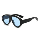 Daiiibabyyy  Fashion Retro Pilot Sunglasses for Women Leopard Blue Lens UV400 Shades Punk Trendy Frame Outdoor Sun Glasses for Men Women