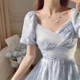 DAIIIBABYYY  -  Summer New Calf Length Skirts Palace French Princess Style Romantic Elegant High End Unique Design Leaf First Love Fairy Dresses