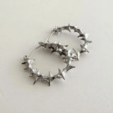 Daiiibabyyy  Personality Gothic Stainless Steel Circle Thorns Hoop Earrings for Women Street Punk Hip-hop Earrings Jewelry Accessories Gifts